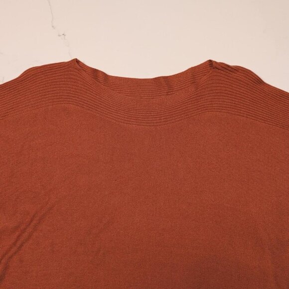 Chico's Cashmere Blend Sz 0 S Sweater Solid Rust Orange Women's Ribbed Pullover - Picture 5 of 10